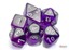 Translucent Purple/white Polyhedral 7-Dice Set - CHX23077